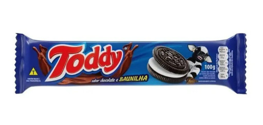 Biscoito Chocolate Recheio Baunilha Toddy Pacote 100g