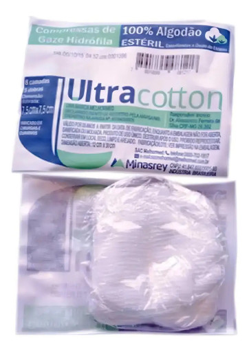 Compressas De Gaze Hidrófila 11 Fios Estéril - Ultracotton Cor Branco