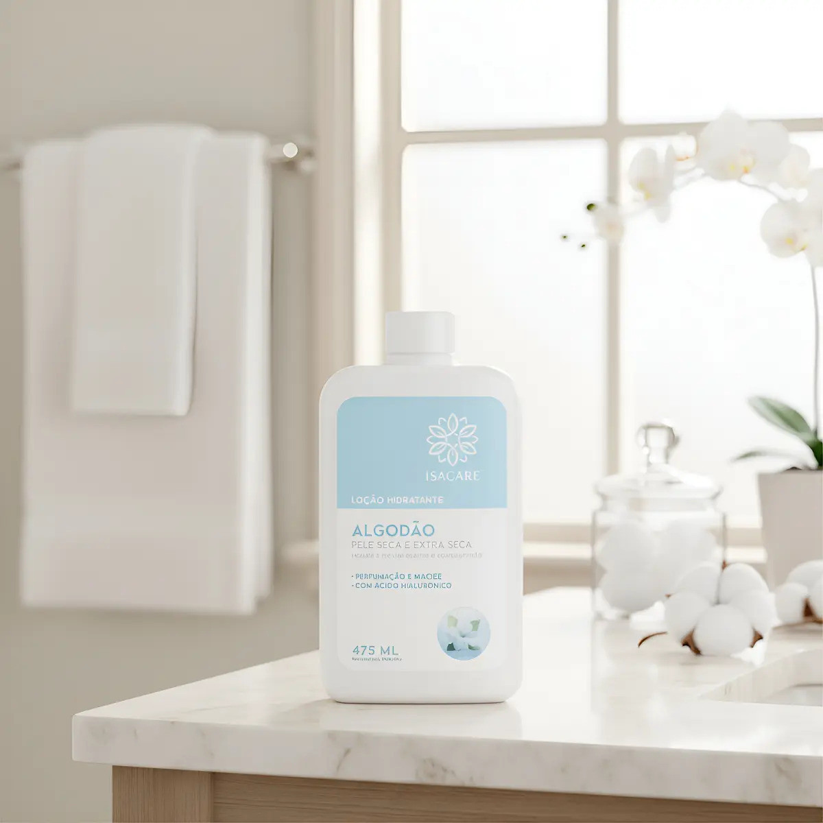 Isacare - Loção Hidratante Algodão 475ml