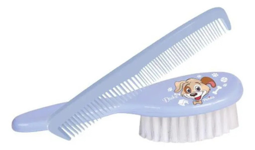 Pente E Escova Infantil Linha Duke - Azul