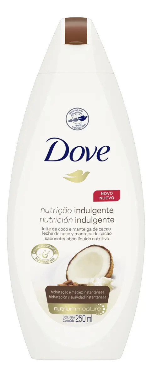 Sabonete Líquido Dove Nutrição Indulgente com Leite de Coco e Manteiga de Cacau 250 mL