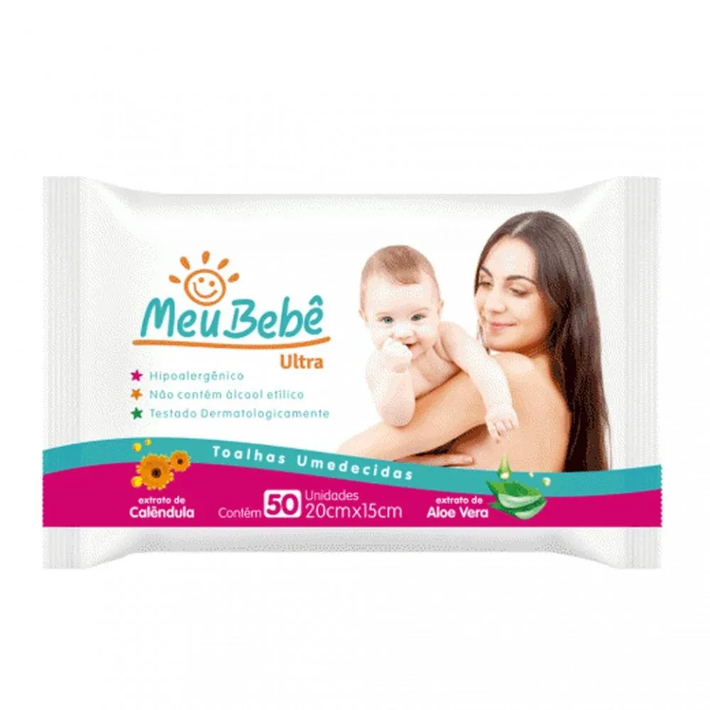 Toalha Umedecida Meu Bebê Ultra 50 Folhas