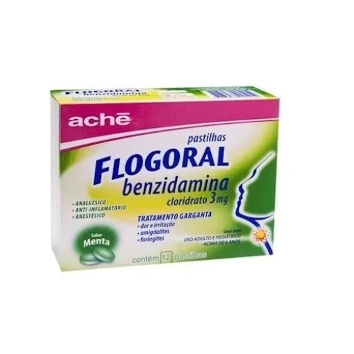 Flogoral 3 mg Pastilhas Menta 12 Unidades Vitamedic